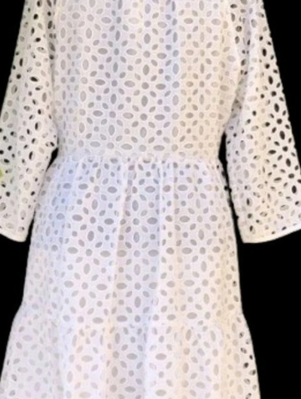 J Crew White Eyelet Dress  Size S Hidden Pockets - Picture 3 of 10